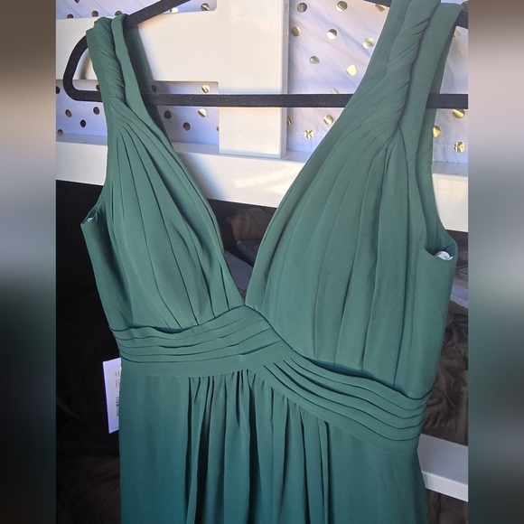 Azazie Green Pleated Maxi Sundress for Wedding Guest - Picture 8 of 9